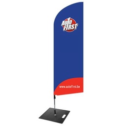 beachvlag 290cm + mast + voetplaat MET NAAM GARAGE